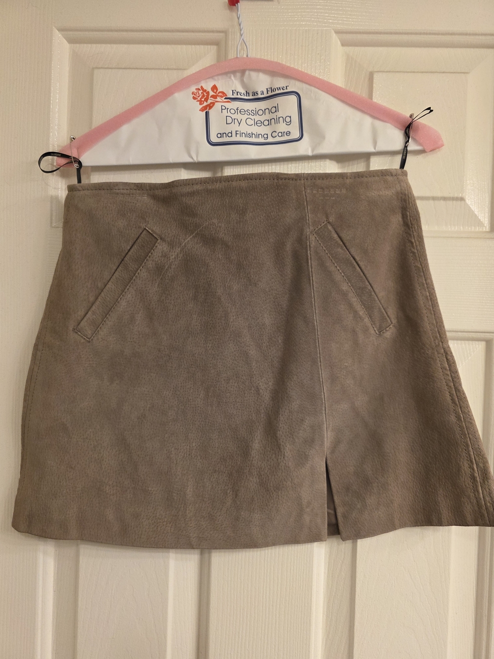 Women's Taupe Suede Mini Skirt